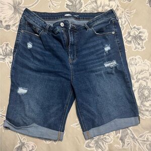 Old Navy Blue Jean Shorts Distressed Cuffed